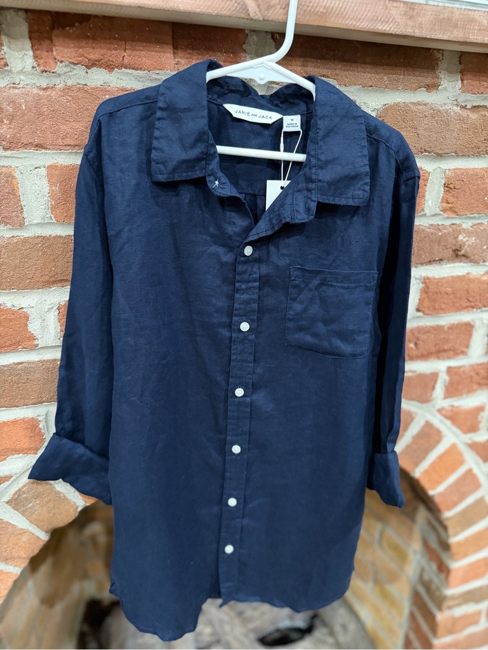 Janie and Jack Navy Button-Down Shirt